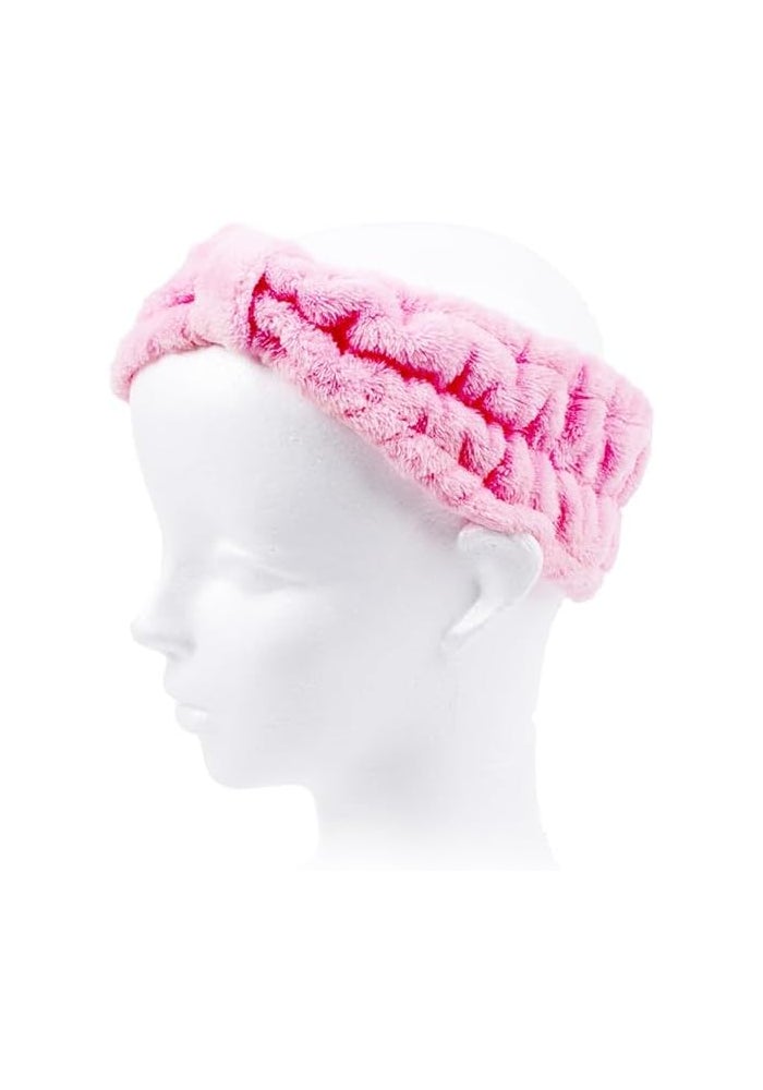 Daiso Fluffy Turban Pink Soft Hair Wrap for Bath & Spa - Image 2